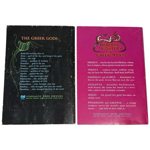 SET VTG 70s PB Books "The Greek Gods" "Heroes & Monsters" Evslin Evslin & Hoopes - Picture 2 of 16
